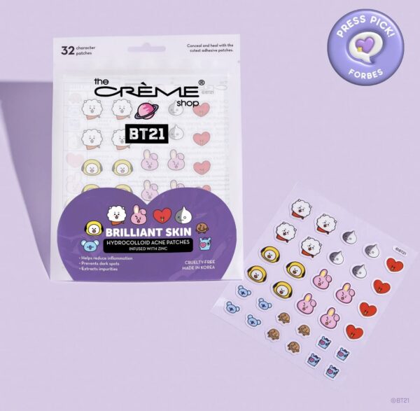 The Creme Shop BT21: Brilliant Skin - Hydrocolloid Acne Patches | Infused with Zinc