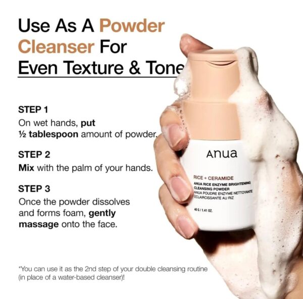 Anua - Rice Enzyme Brightening Cleansing Powder - Imagen 3