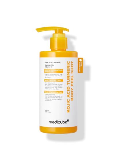 Medicube – Kojic Acid Turmeric Body Peel Shot (Exfoliante corporal que unifica el tono y mejora la textura)